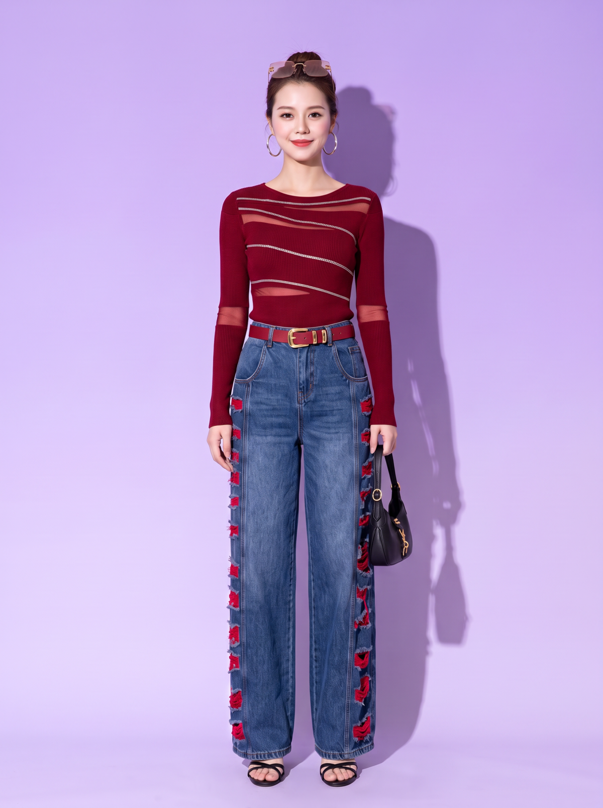 La Vie En Rose Set - Set Khúc Giao Mùa: Áo Len S517 + Quần Jean DQ040
