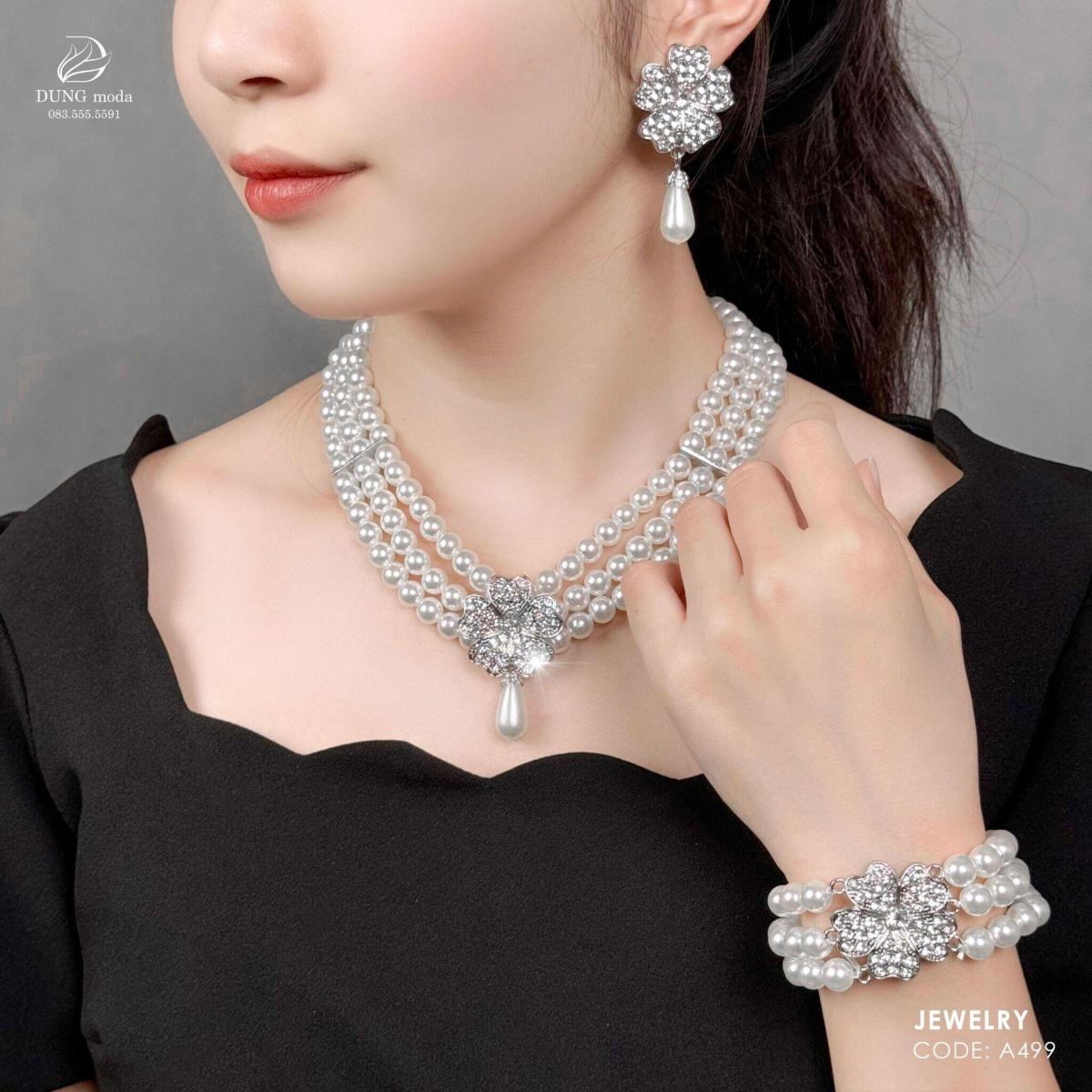 Bộ Trang Sức Ngọc Trai A499, ảnh 1