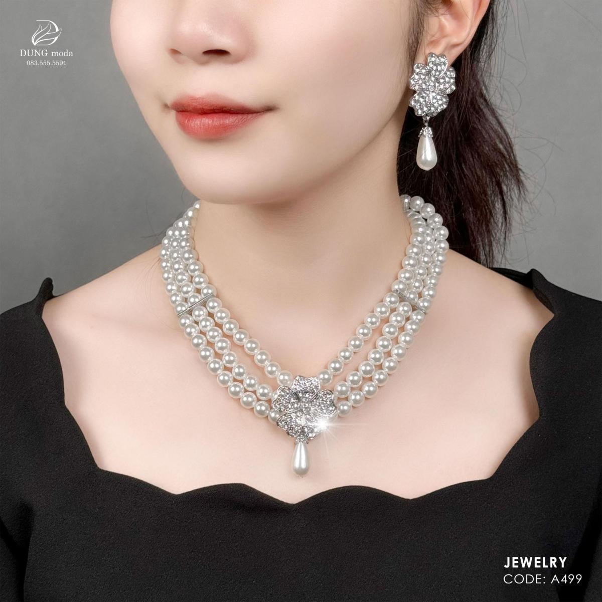 Bộ Trang Sức Ngọc Trai A499, ảnh 3