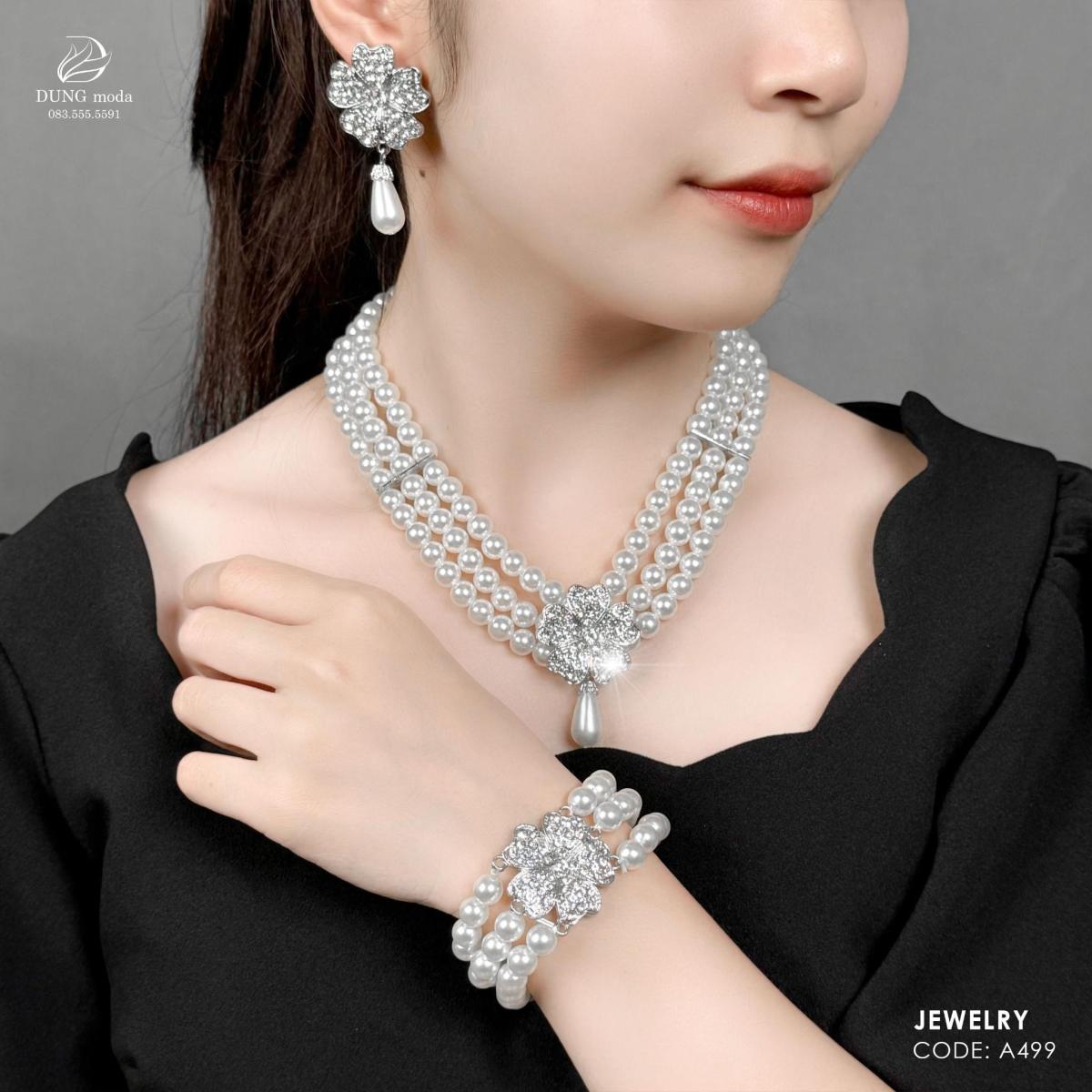 Bộ Trang Sức Ngọc Trai A499, ảnh 2
