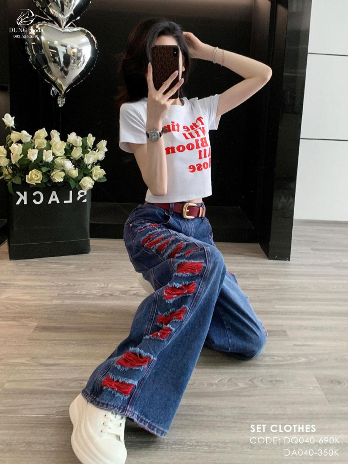 Quần Jean Suông DungModa DQ040 7417B, ảnh 1