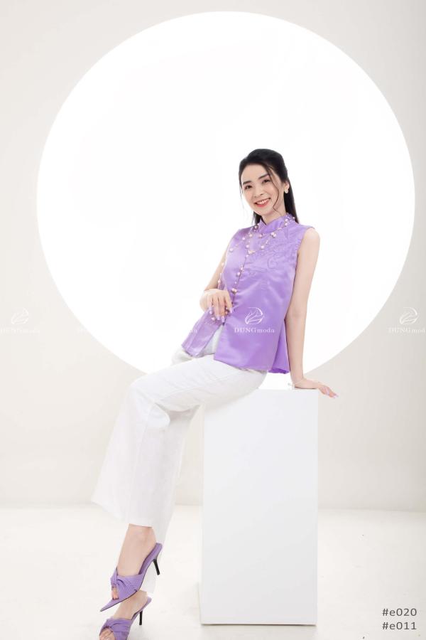 Áo Lụa Thêu Quảng Châu E020 7032