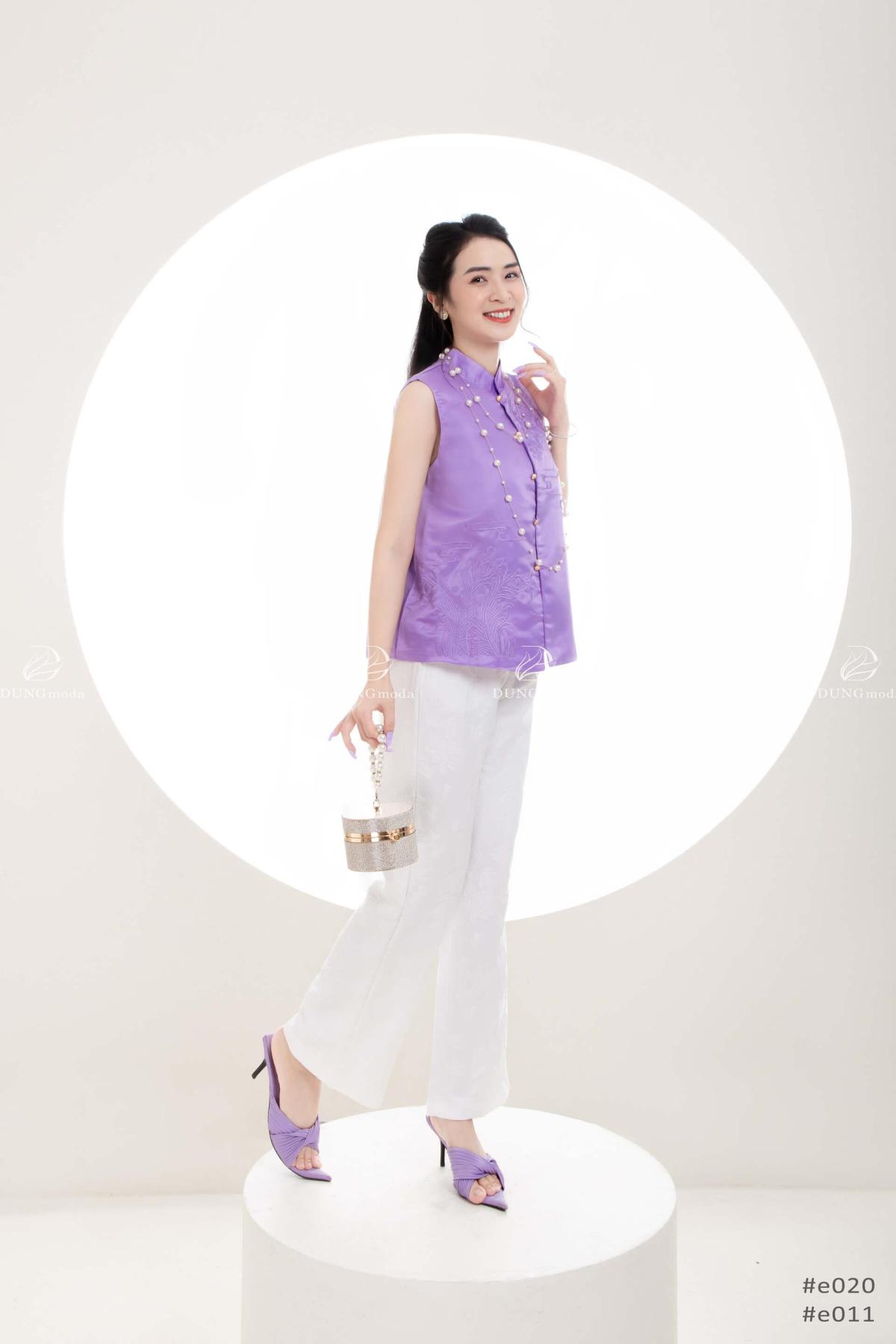 Áo Lụa Thêu Quảng Châu E020 7032, ảnh 5