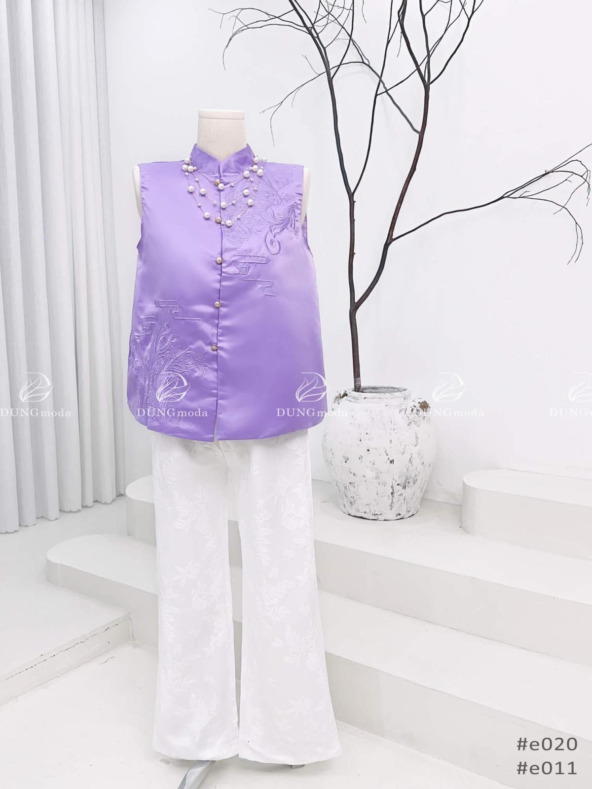 Áo Lụa Thêu Quảng Châu E020 7032, ảnh 6