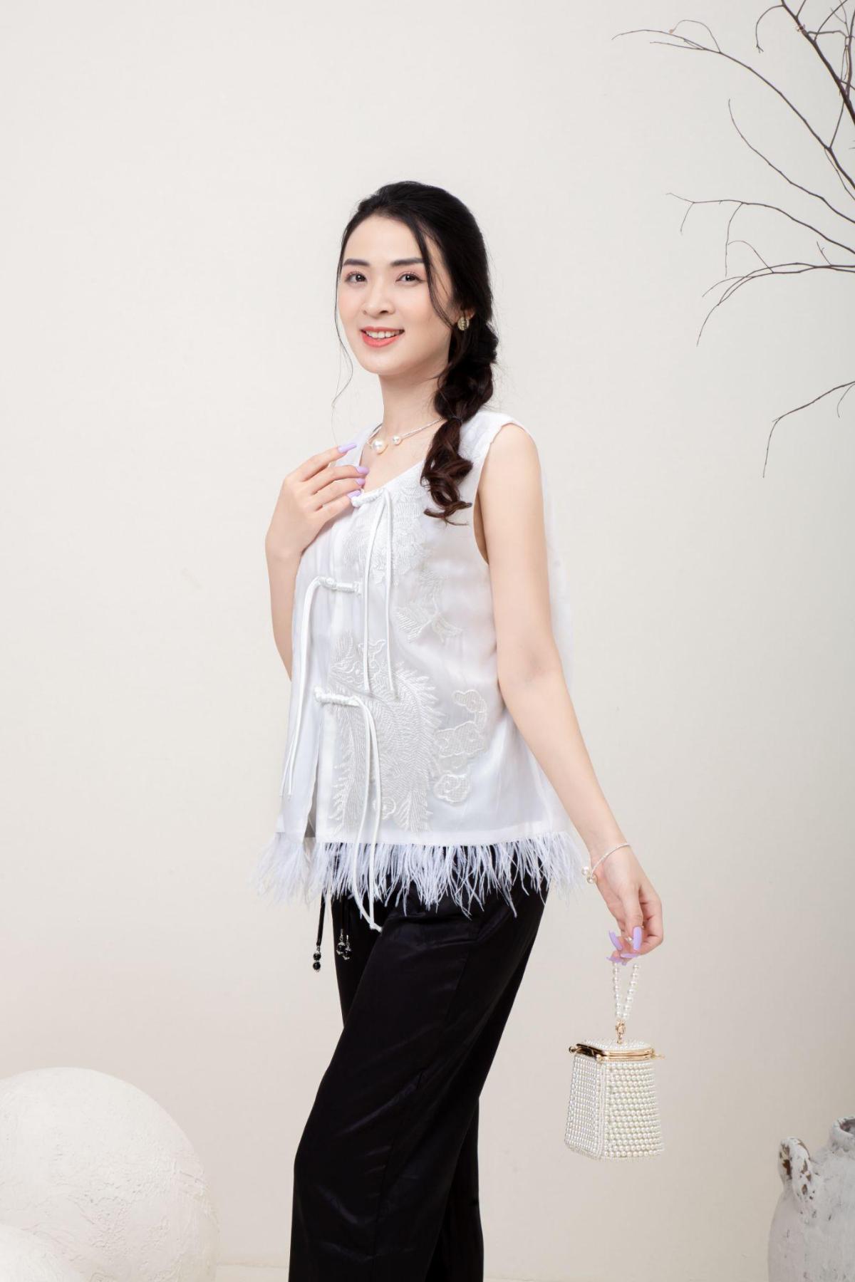Áo Lụa Thêu Quảng Châu E023 0016, ảnh 2