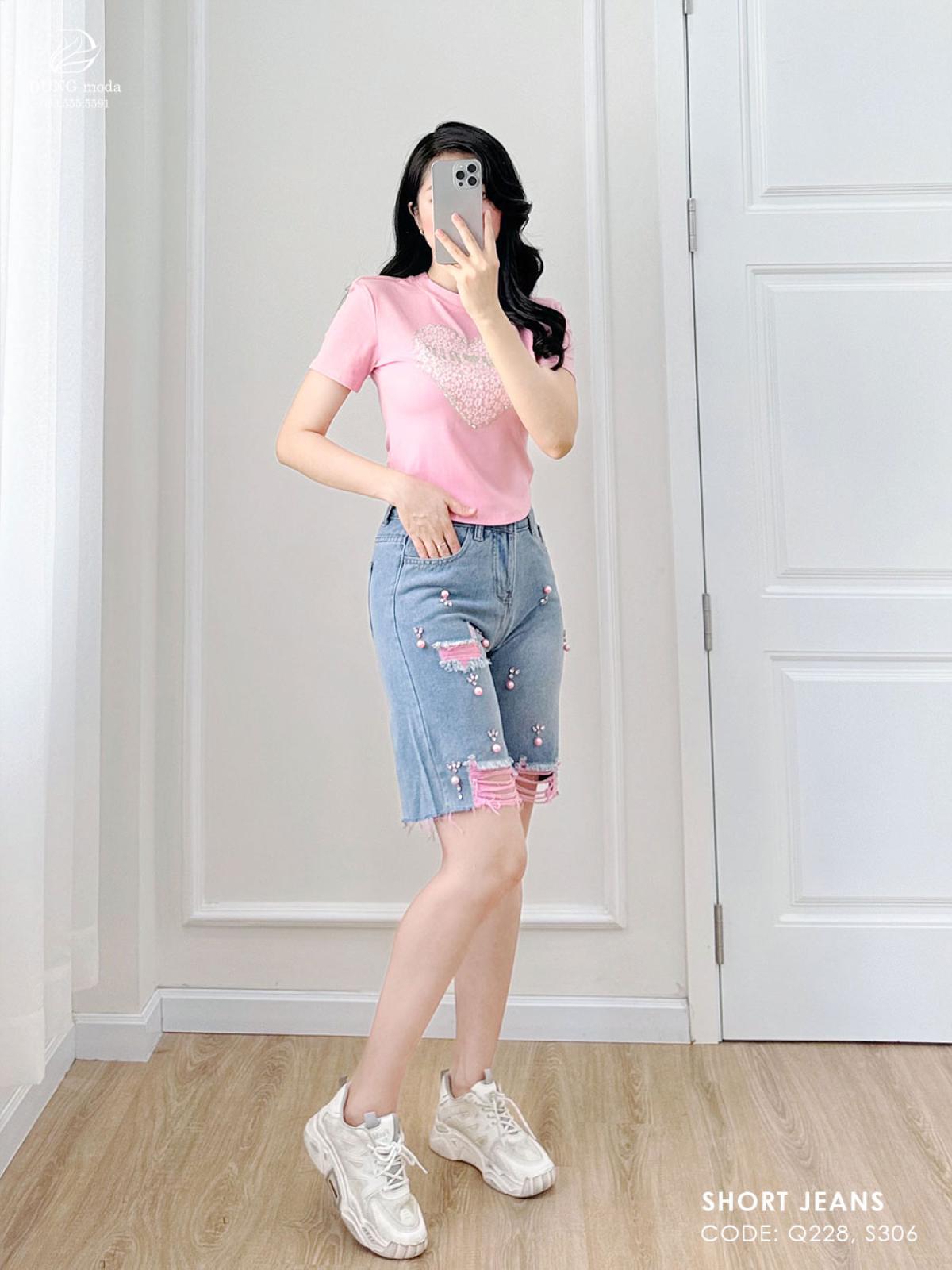 Quần Short Jean Q228 A6185, ảnh 12