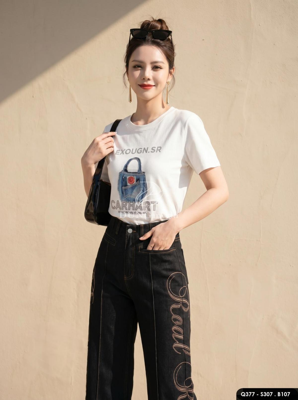 Áo Thun Quảng Châu S307 Trắng 9076, ảnh 9