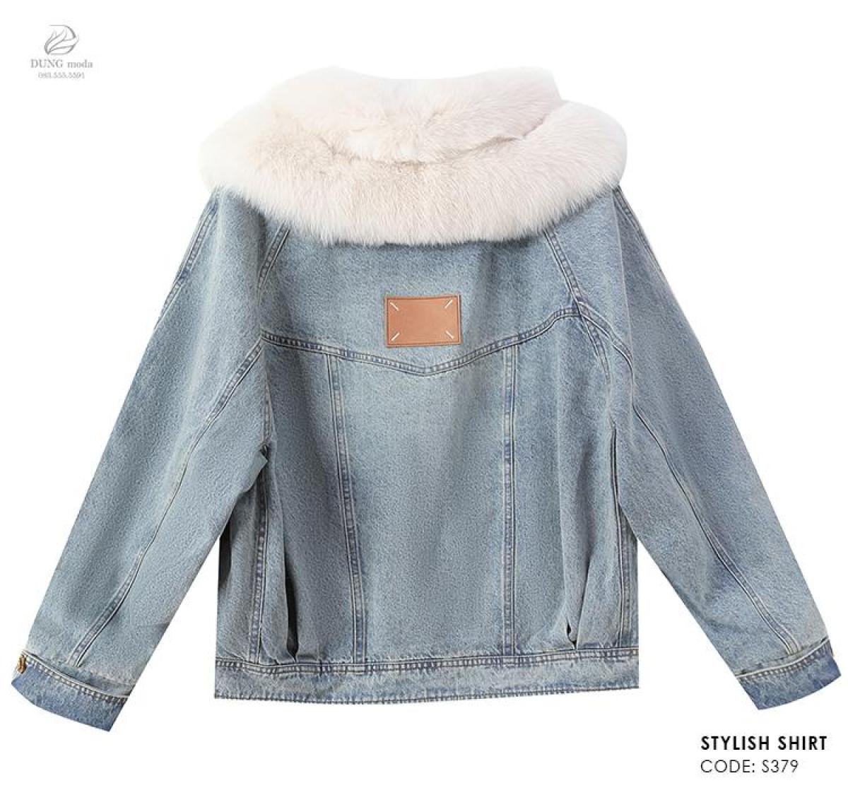 Áo Jean Nữ Cổ Lông S379, ảnh 11