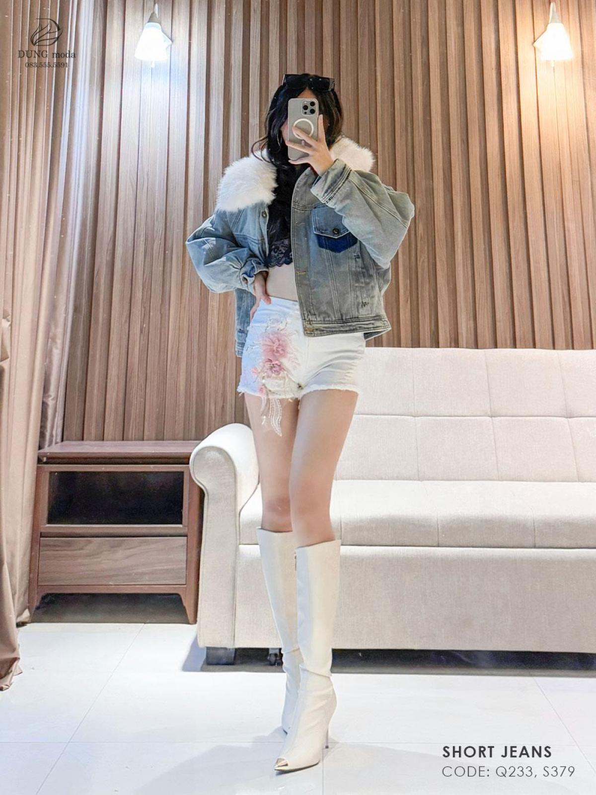 Áo Jean Nữ Cổ Lông S379, ảnh 12