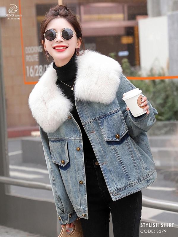 Áo Jean Nữ Cổ Lông S379