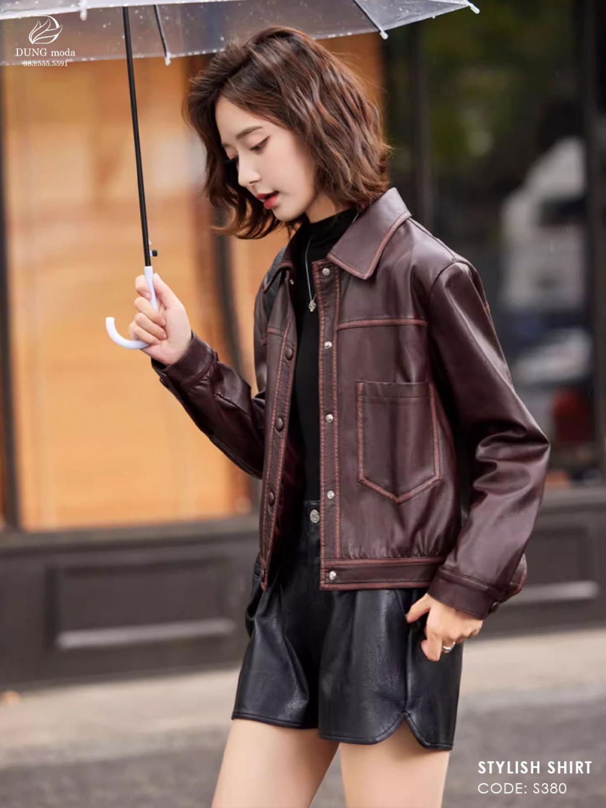 Áo Khoác Da Nữ S380 8819, ảnh 7