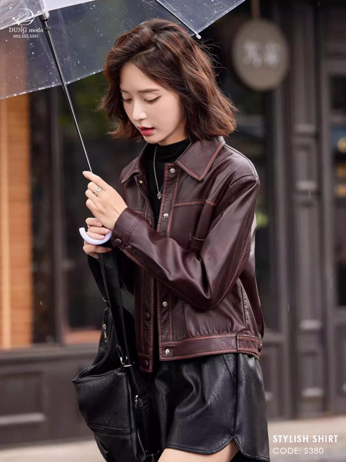 Áo Khoác Da Nữ S380 8819, ảnh 8