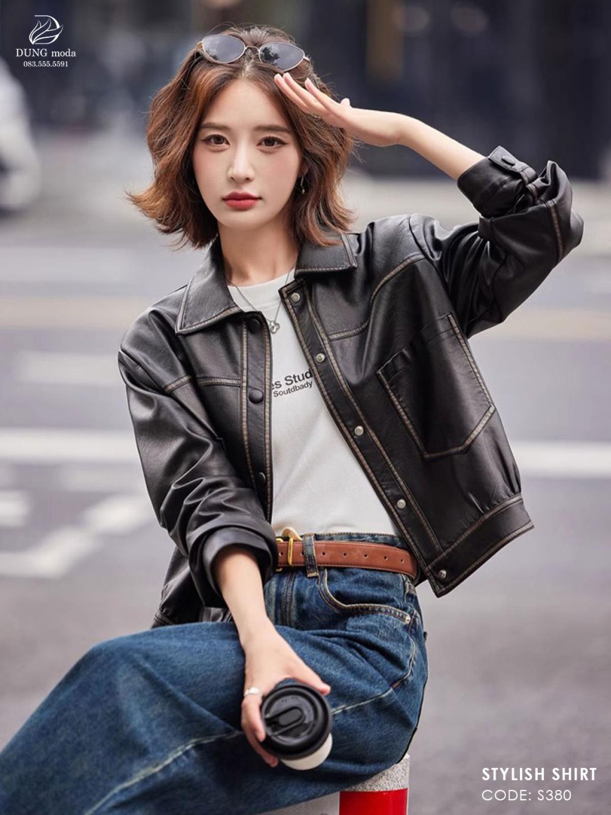 Áo Khoác Da Nữ S380 8819, ảnh 3