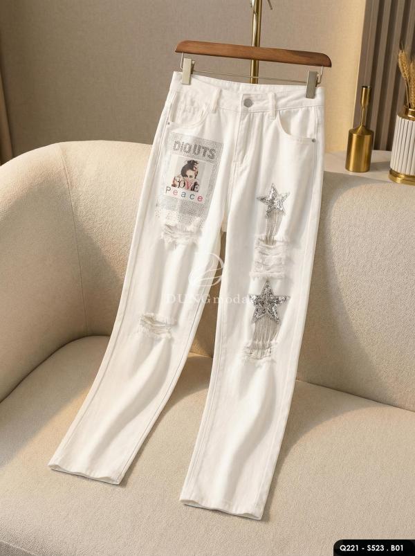 Set Áo Len S523 + Quần Jean Q221: áo S523 + quần Q221
