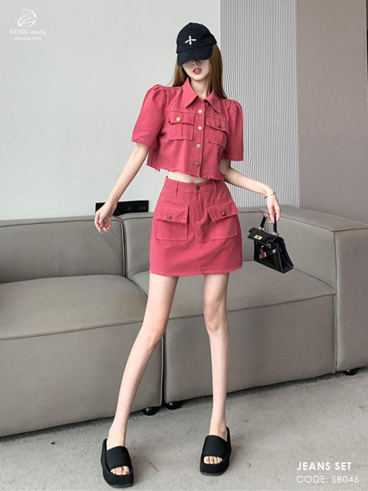 Set Bộ Jean SB046 - Hồng 1318, ảnh 1